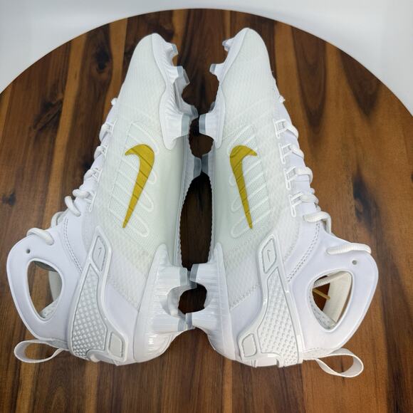 Nike Huarache 9 Elite Mid Mens 10.5 LAX Lacrosse White/Gold NEW - Picture 5 of 8